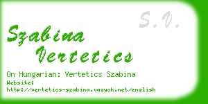 szabina vertetics business card
